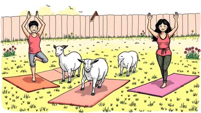 Goat Yoga at The Gamble House image