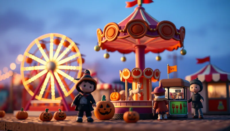 Illustration of a carnival scene (Oogie Boogie Bash – A Disney Halloween Party)
