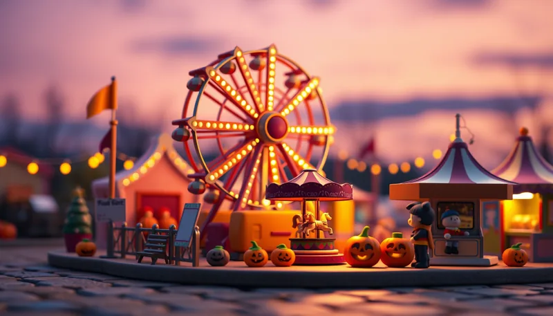 Illustration of a carnival scene (Spooky Bash Carnival at Desert Ridge Marketplace)