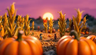 Illustration of a corn maze scene (South Texas Maize)