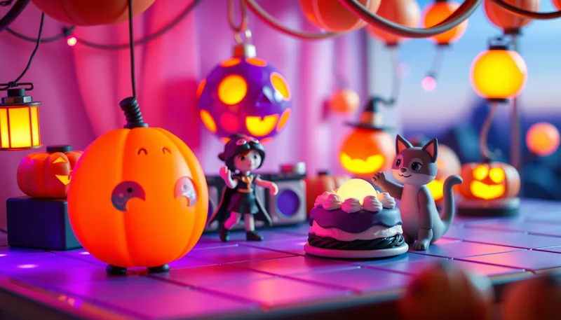 Illustration of a costume party scene (Queer of Halloween Pageant)