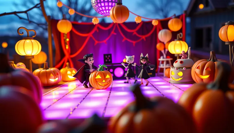 Illustration of a costume party scene (Howloween Bash 2025: Welcome to the Jungle)