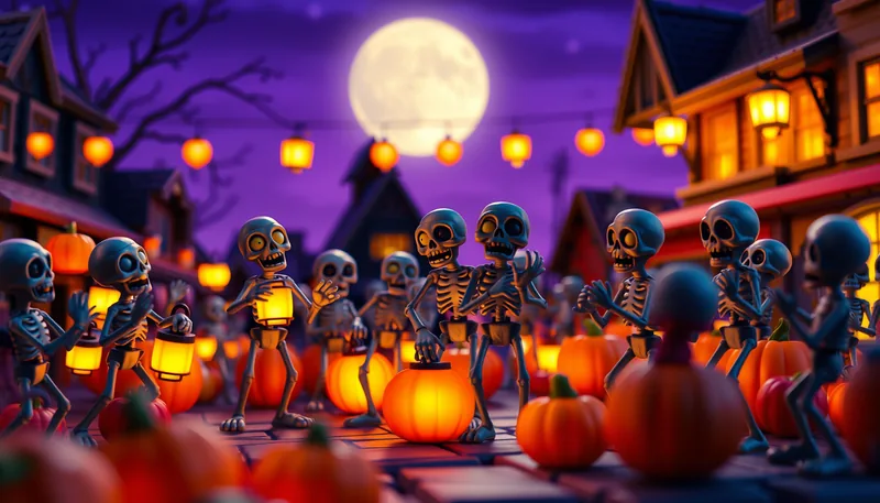 Illustration of a dance performance scene (Dia de los Muertos Festival Corpus Christi)