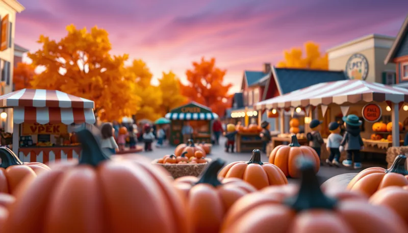 Illustration of a fall festival scene (Chuck Fest)
