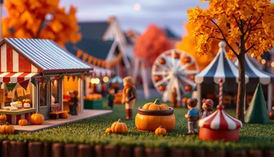 Illustration of a fall festival scene (10th Annual Riverwalk Fall Festival)