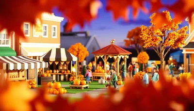 Illustration of a fall festival scene (Trinity Cathedral Miami Fall Festival)