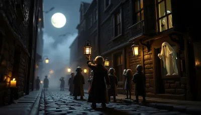 Illustration of a ghost tour scary scene (The Original London Ghost Walk)