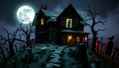 Illustration of a haunted house scary scene (ADAPT Haunted House: OUTBREAK 2026)