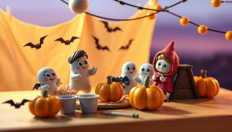 Illustration of a kids crafts scene (High Line Halloween: Little Park of Horrors)