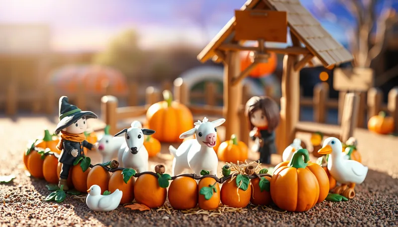 Illustration of a petting zoo scene (Schnepf Farms Pumpkin & Chili Party 2025)