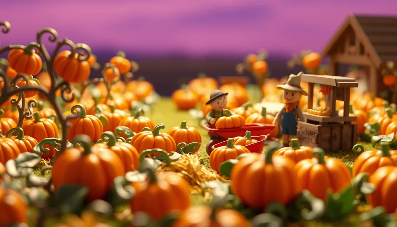 Illustration of a pumpkin patch scene (Uhland Fall Fest)