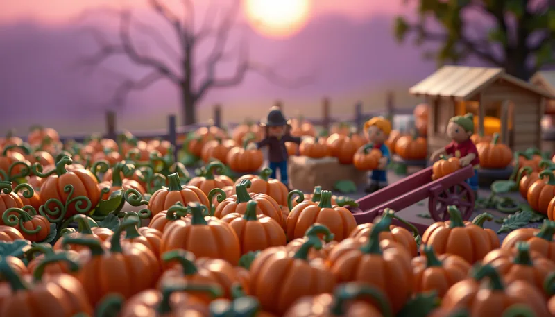 Long Branch Halloween - spooky scene with haunted house, jack-o-lanterns, ghosts, witches, and trick-or-treaters