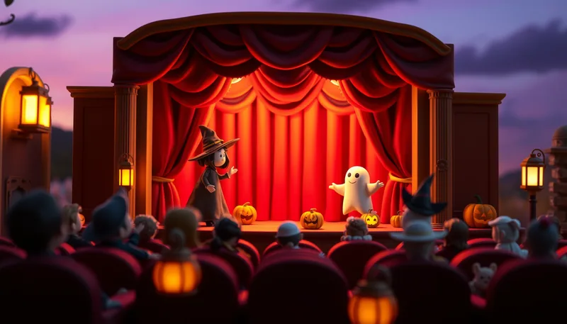 Illustration of a theater show scene (A Nightmare on Strip Street: A Burlesque Parody)